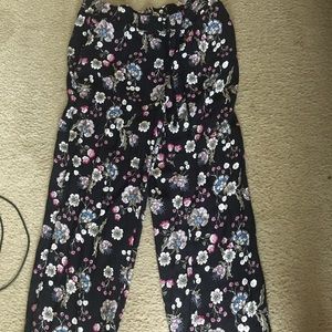 Floral flowy loft string pants